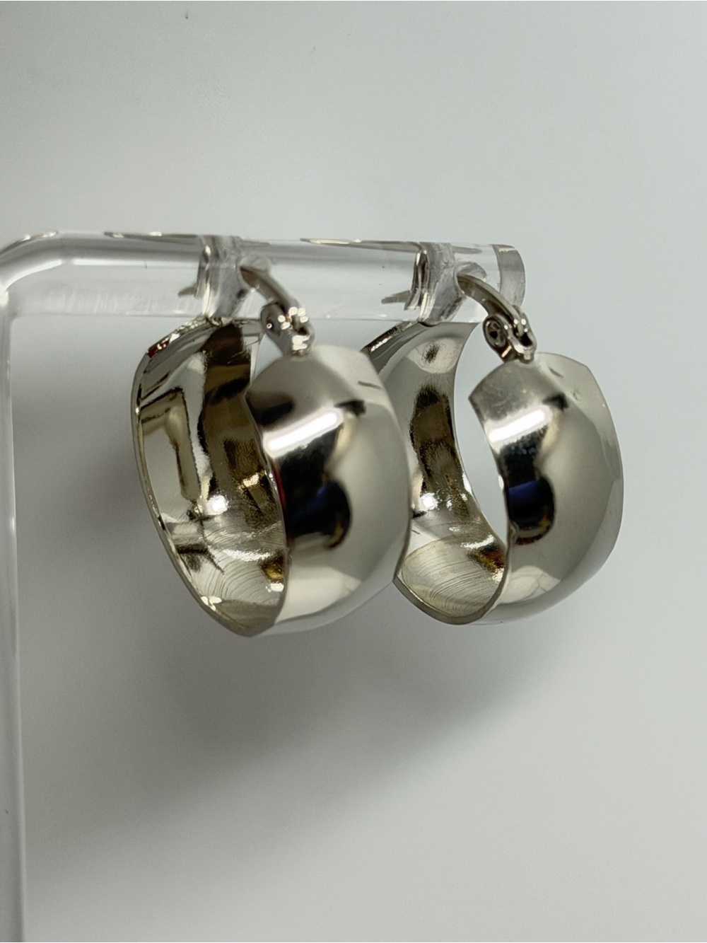 925 Sterling Silver Plated, 20mm Hoop Earrings - For Sale!